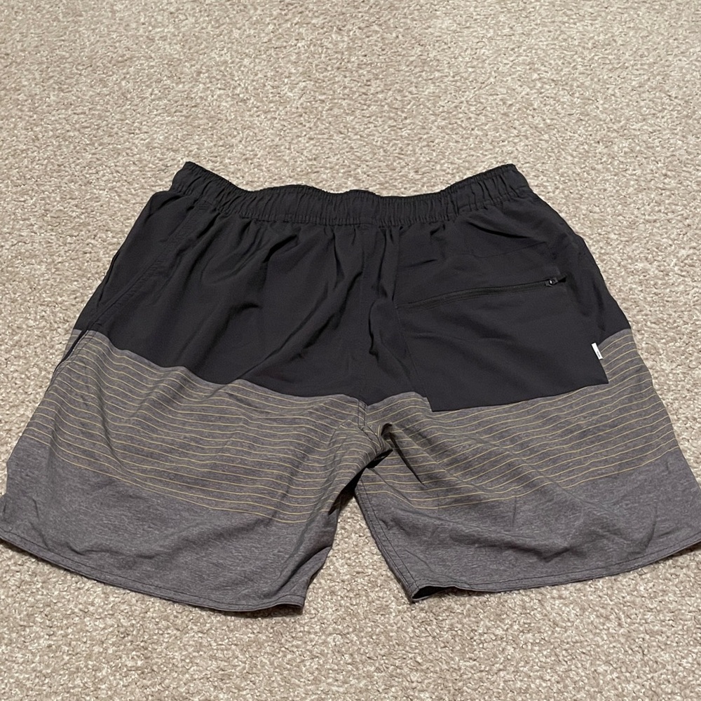 Vuori Black and Gray Striped Shorts - Picture 2 of 4